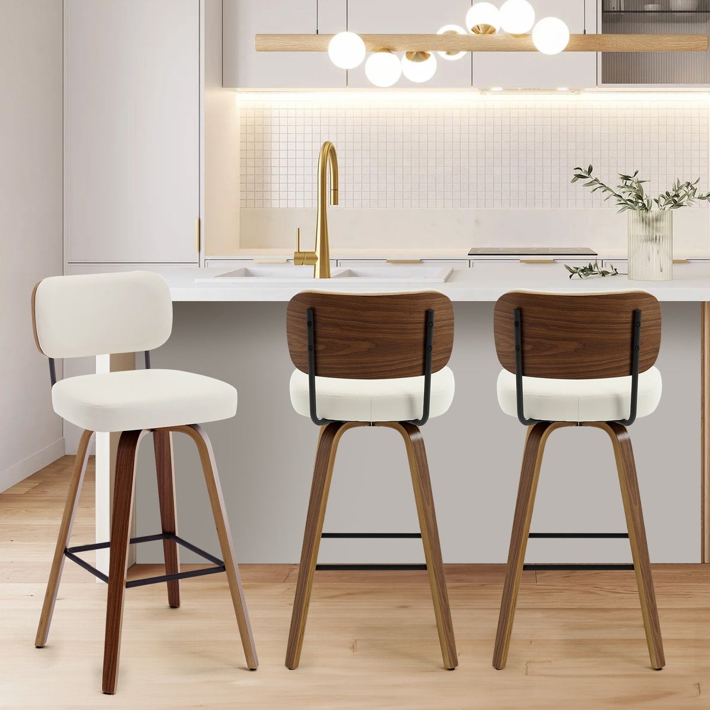 26/29 Swivel Bar Stools/ Counter Stools with Bentwood Legs