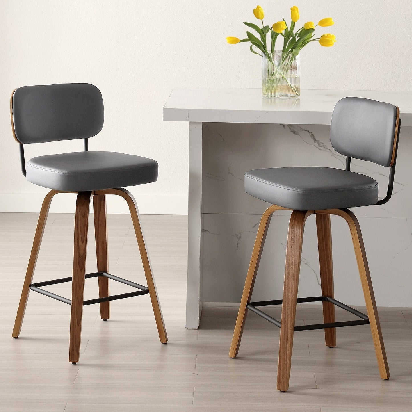 26/29 Swivel Bar Stools/ Counter Stools with Bentwood Legs