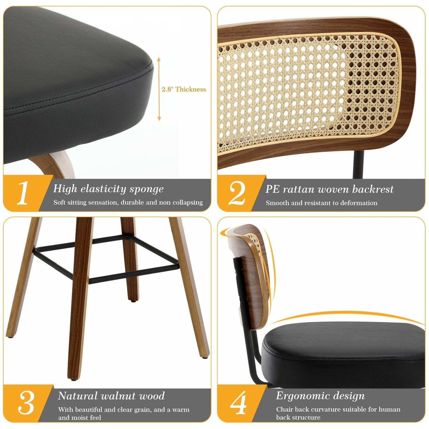 26/29 Swivel Bar Stools/ Counter Stools with Bentwood Legs