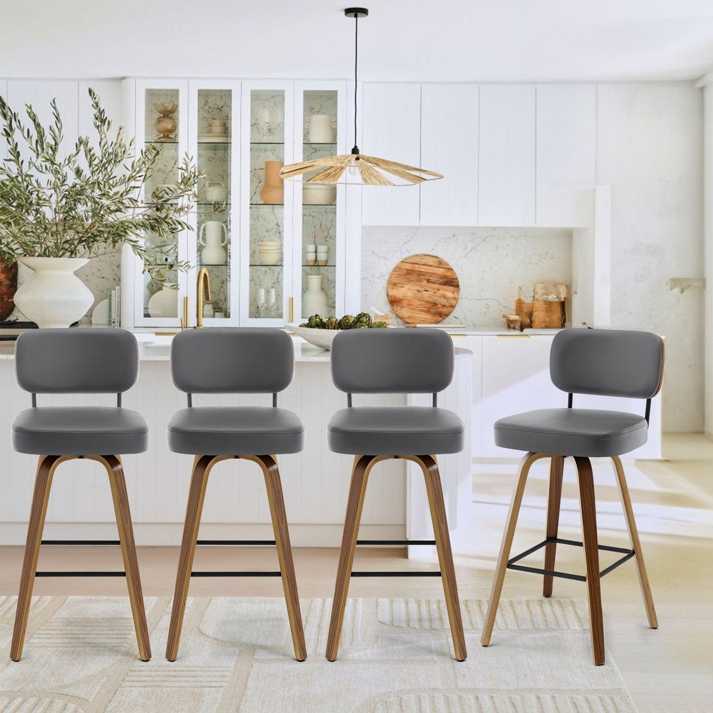 26/29 Swivel Bar Stools/ Counter Stools with Bentwood Legs