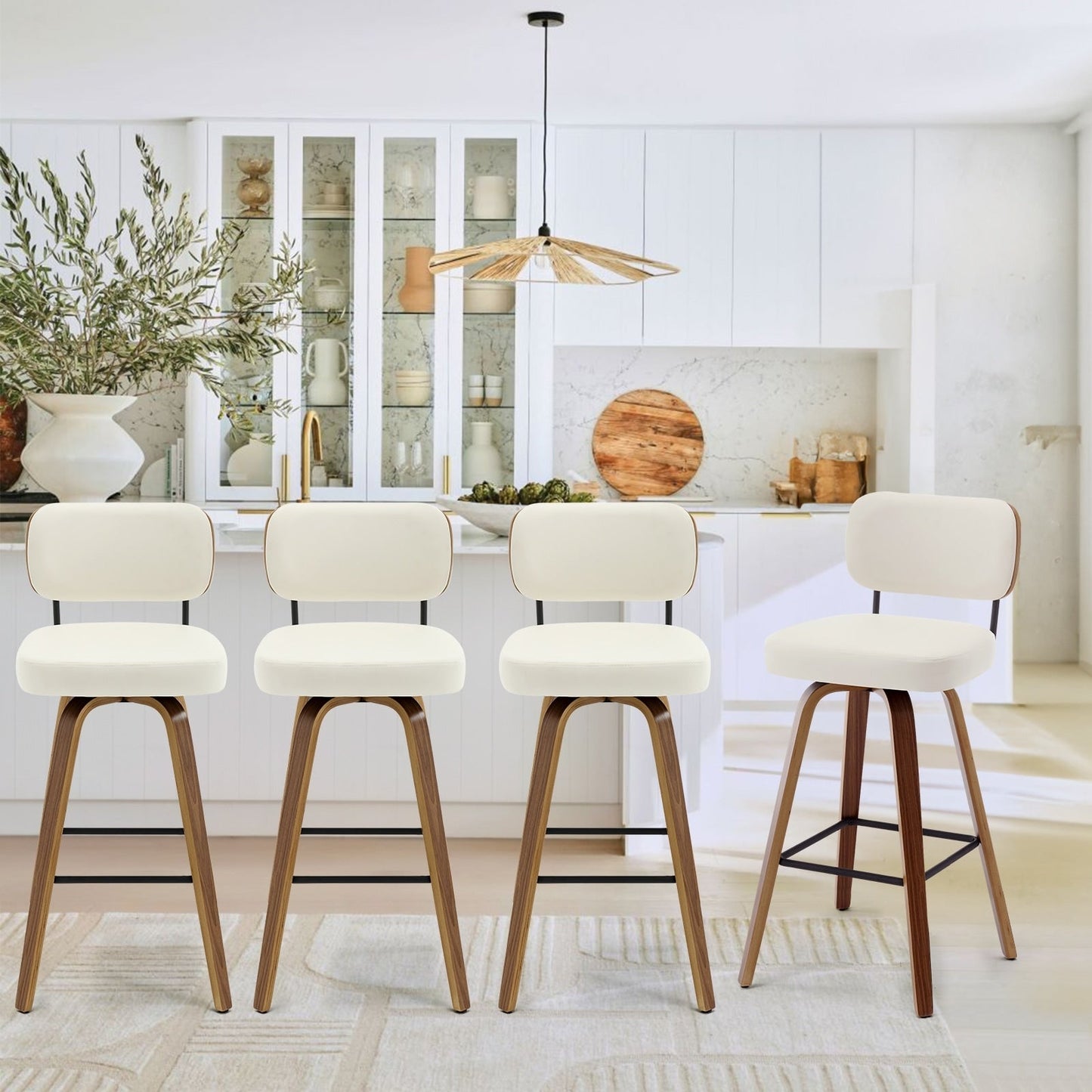 26/29 Swivel Bar Stools/ Counter Stools with Bentwood Legs