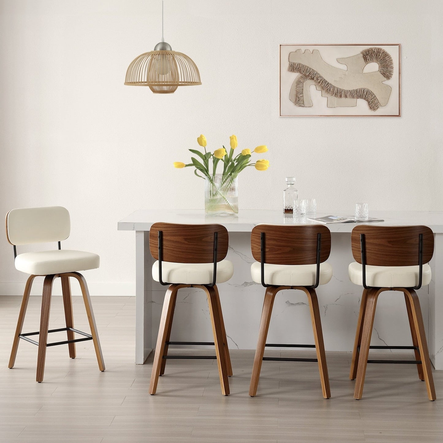 26/29 Swivel Bar Stools/ Counter Stools with Bentwood Legs