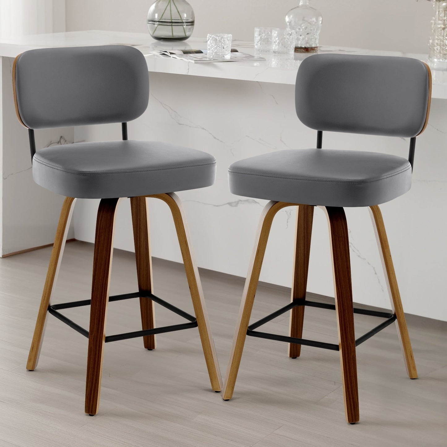 26/29 Swivel Bar Stools/ Counter Stools with Bentwood Legs