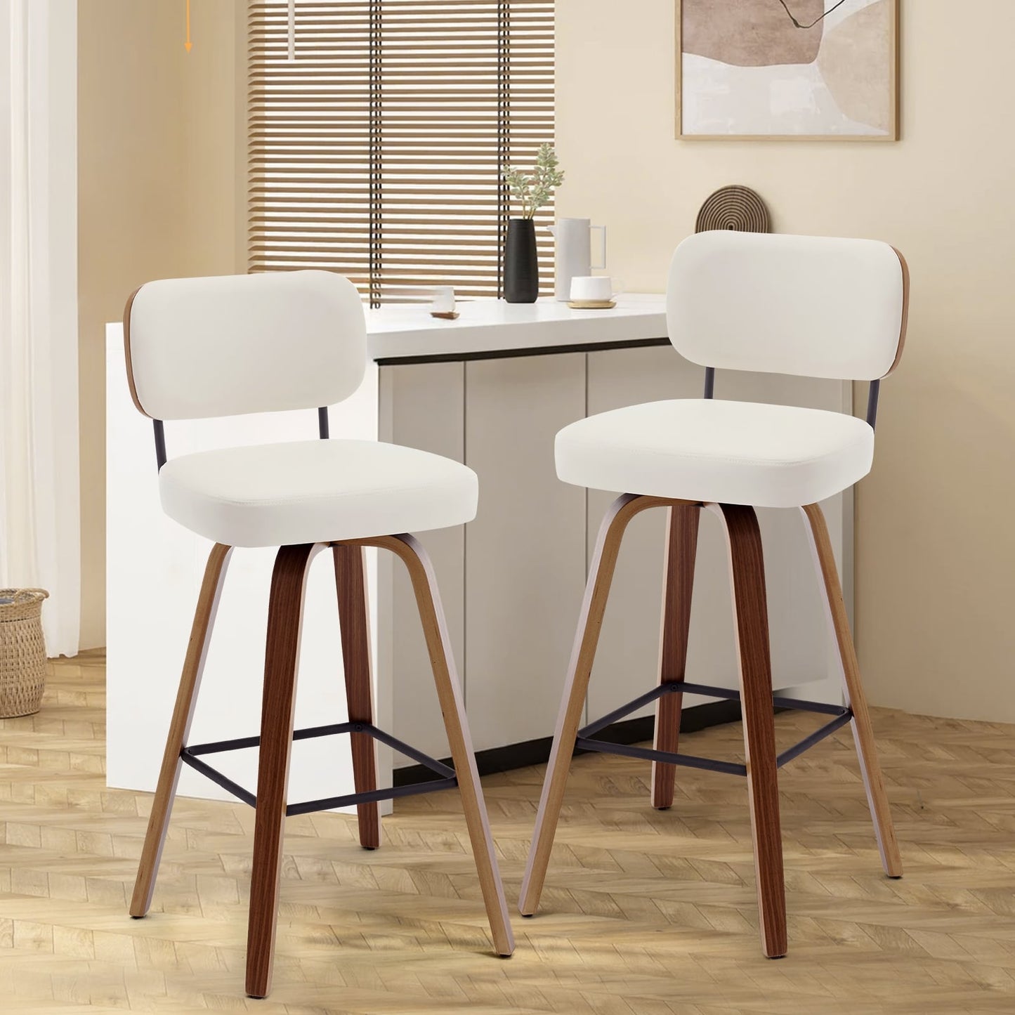 26/29 Swivel Bar Stools/ Counter Stools with Bentwood Legs