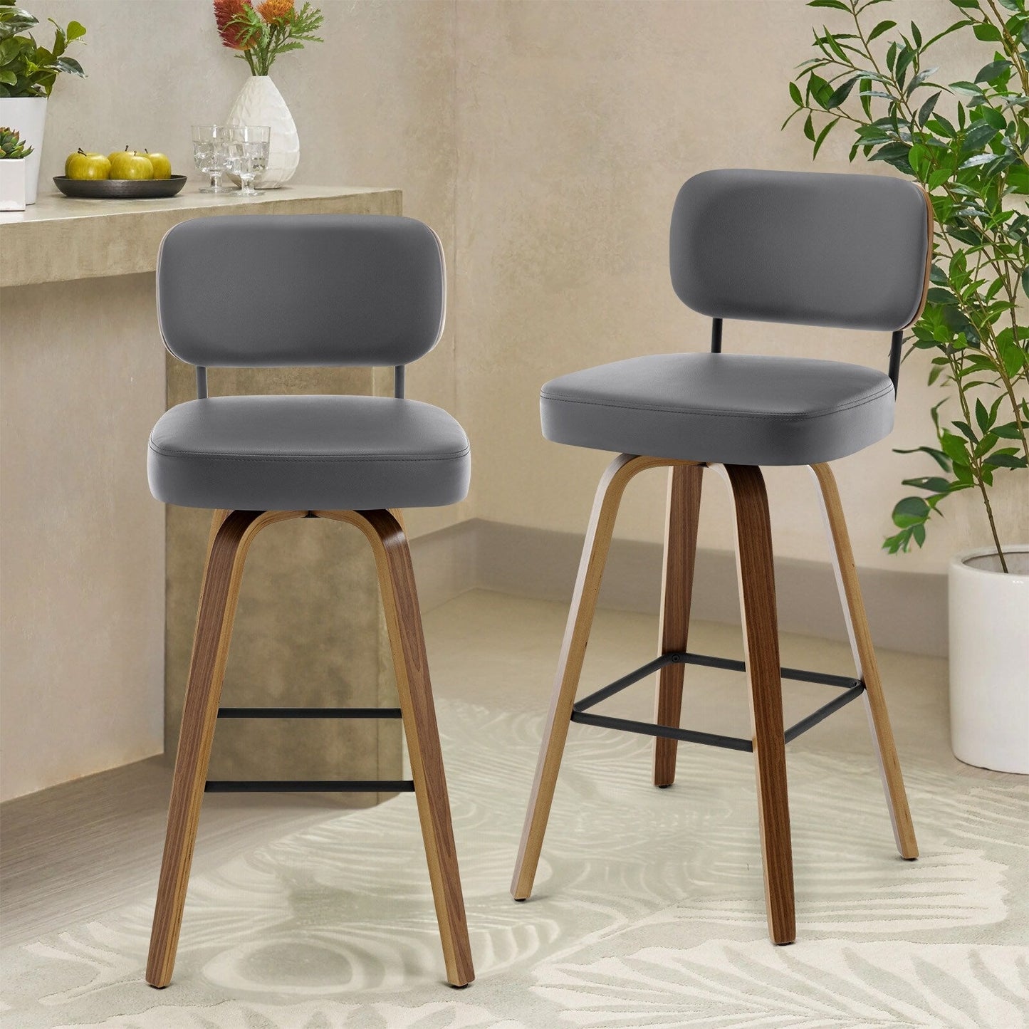 26/29 Swivel Bar Stools/ Counter Stools with Bentwood Legs