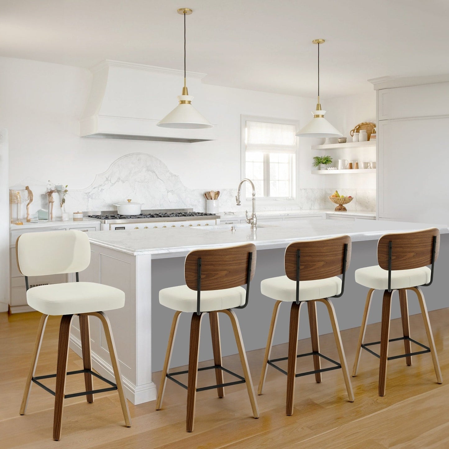 26/29 Swivel Bar Stools/ Counter Stools with Bentwood Legs