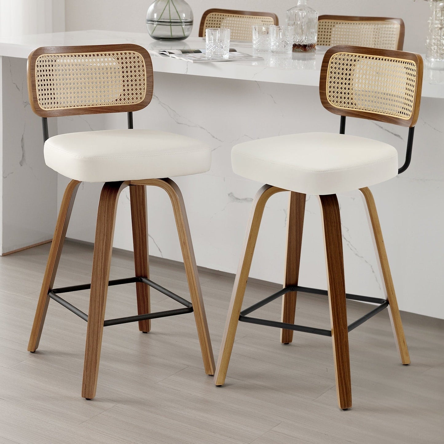 26/29 Swivel Bar Stools/ Counter Stools with Bentwood Legs