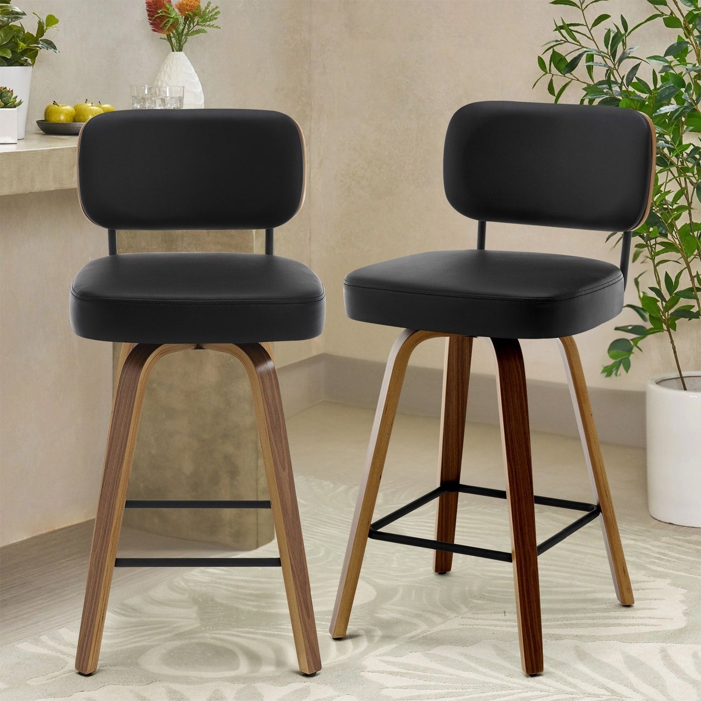 26/29 Swivel Bar Stools/ Counter Stools with Bentwood Legs
