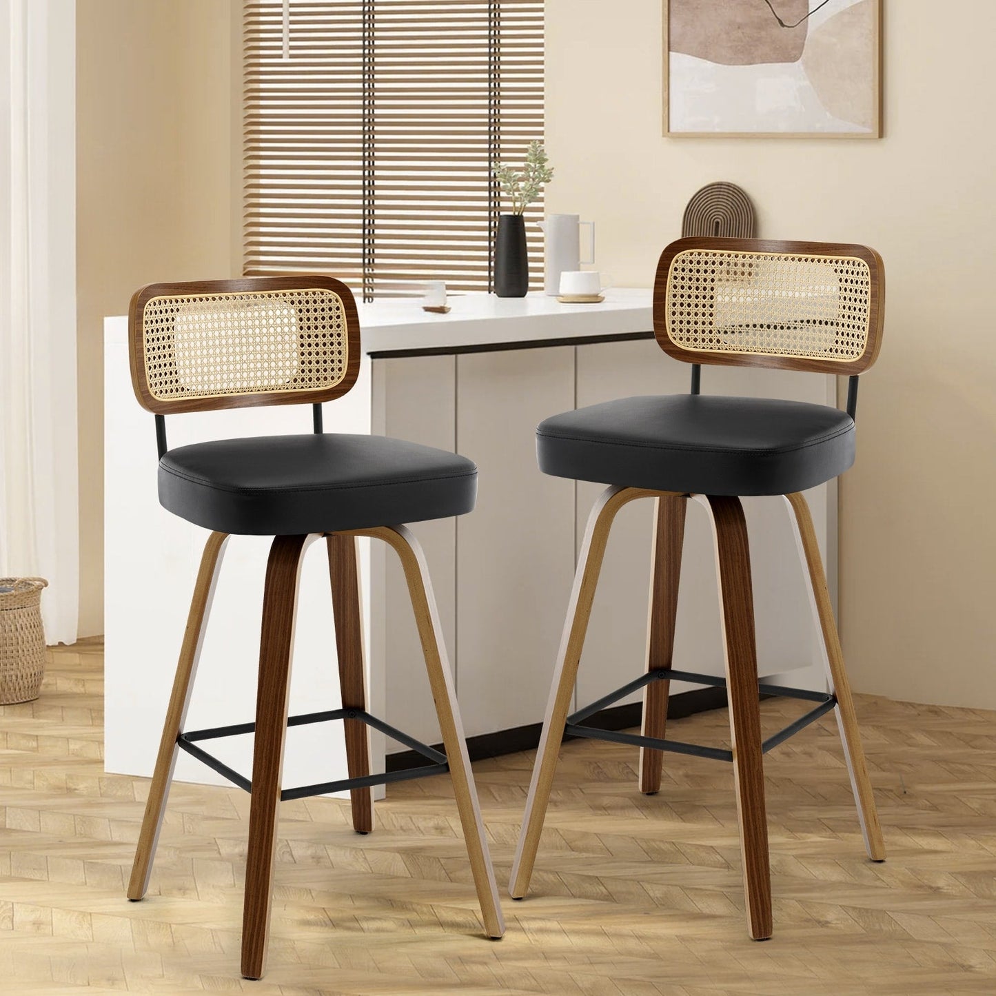 26/29 Swivel Bar Stools/ Counter Stools with Bentwood Legs