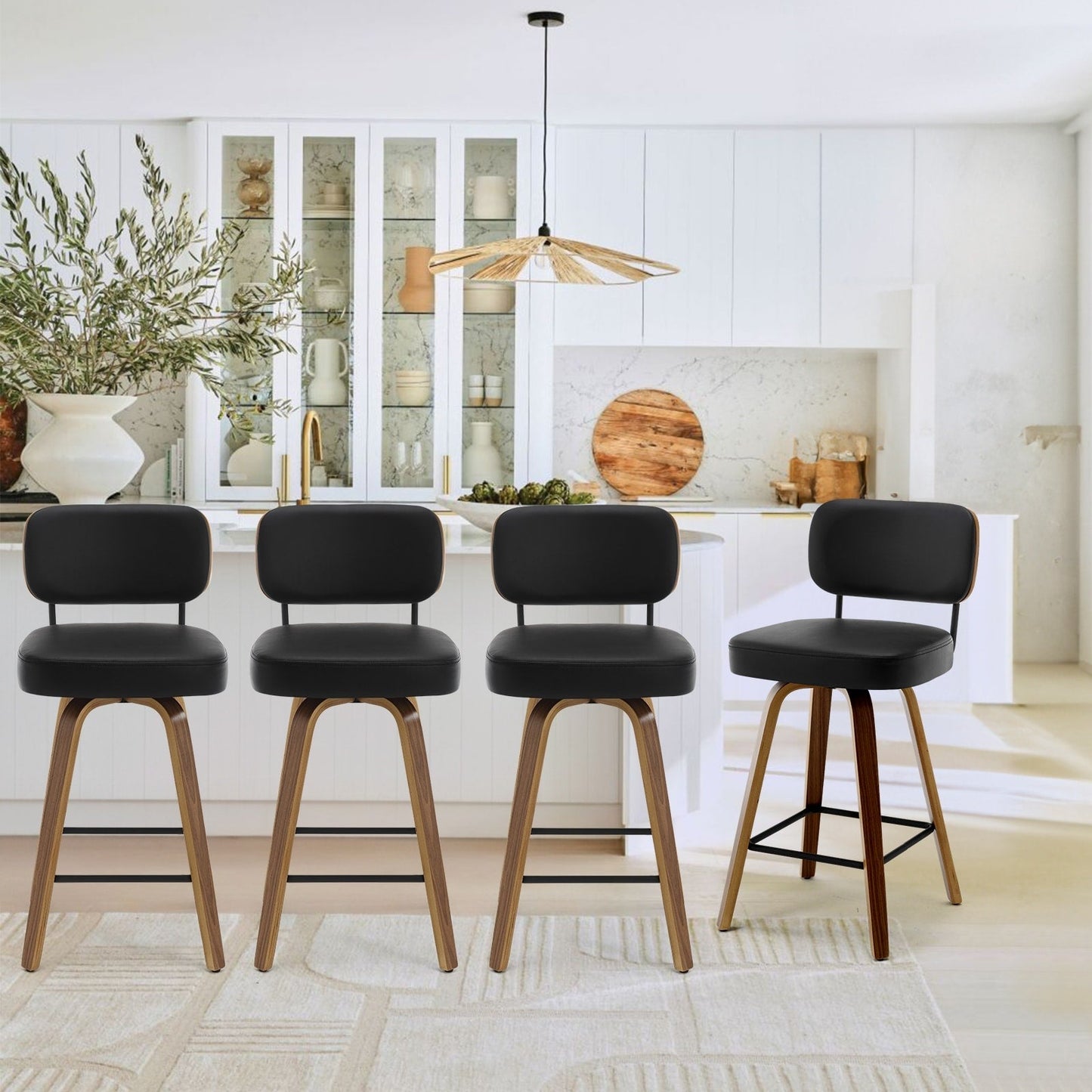 26/29 Swivel Bar Stools/ Counter Stools with Bentwood Legs