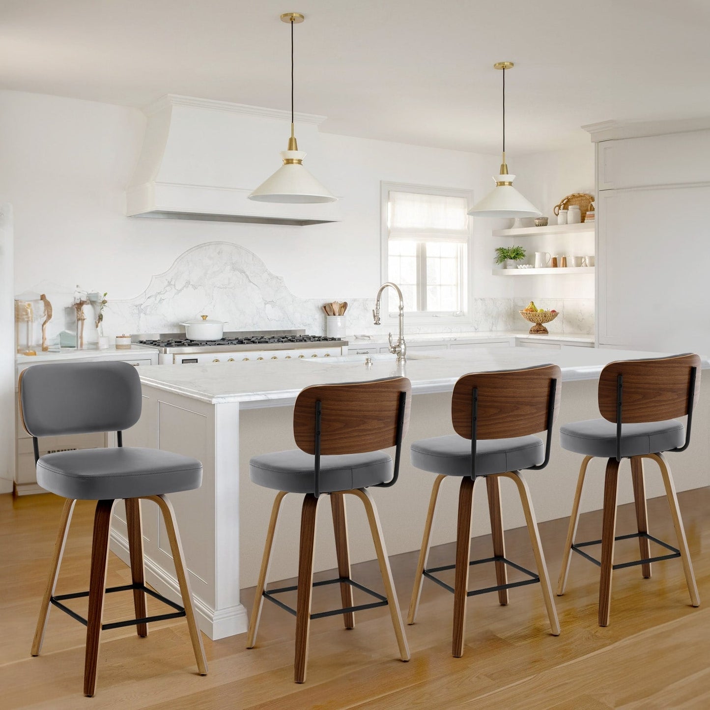 26/29 Swivel Bar Stools/ Counter Stools with Bentwood Legs