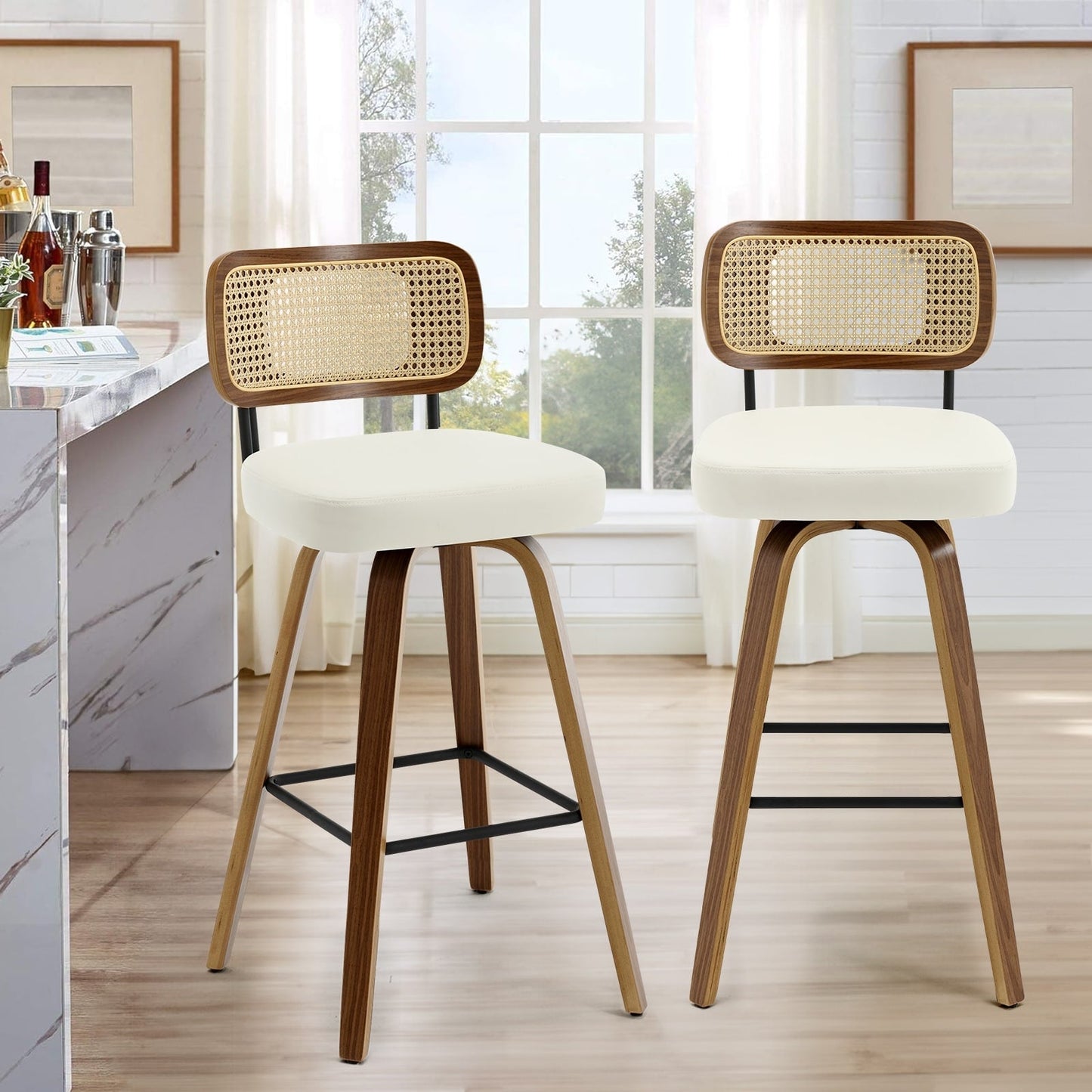 26/29 Swivel Bar Stools/ Counter Stools with Bentwood Legs