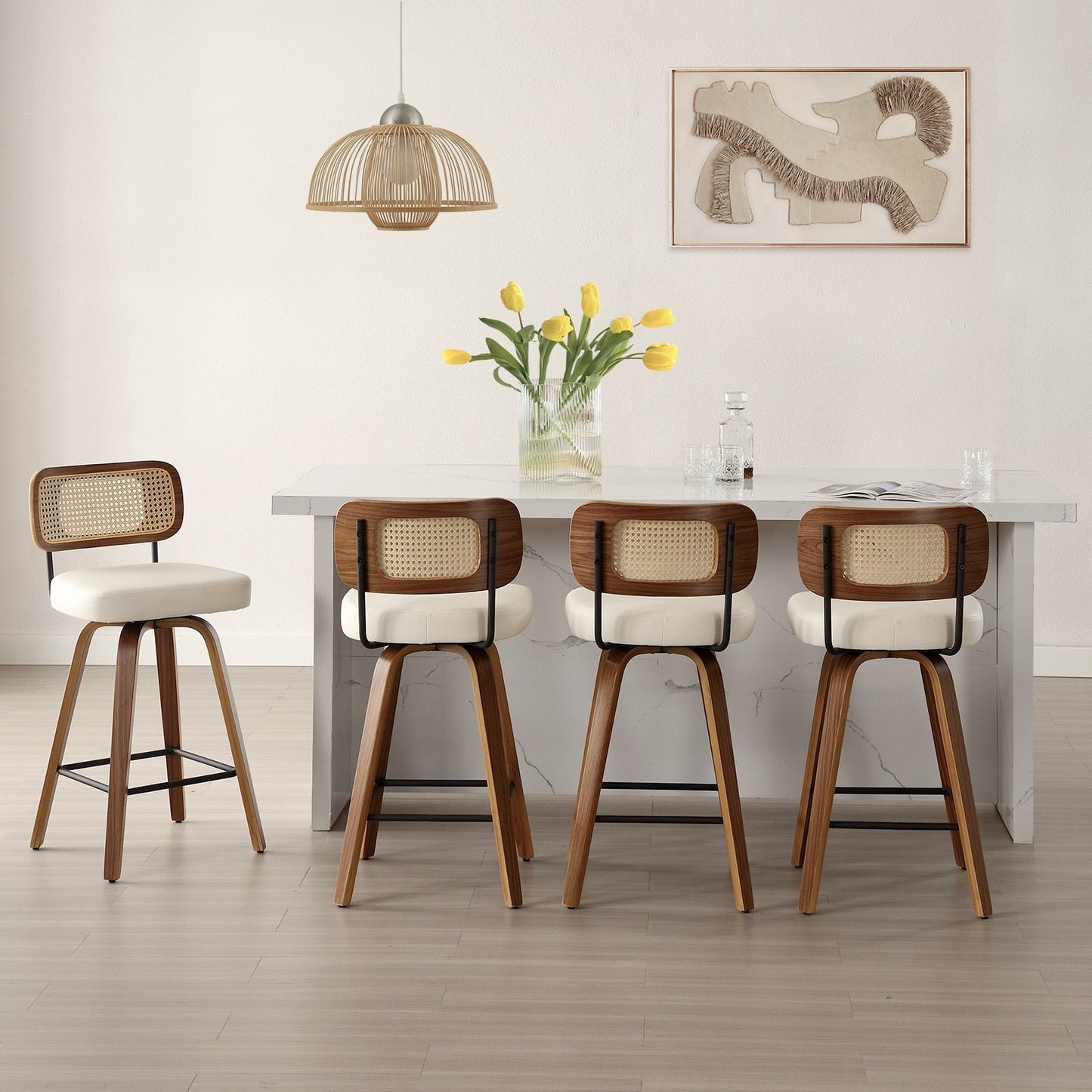 26/29 Swivel Bar Stools/ Counter Stools with Bentwood Legs