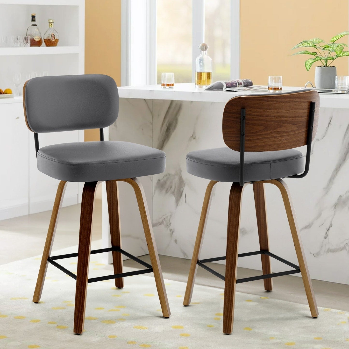 26/29 Swivel Bar Stools/ Counter Stools with Bentwood Legs