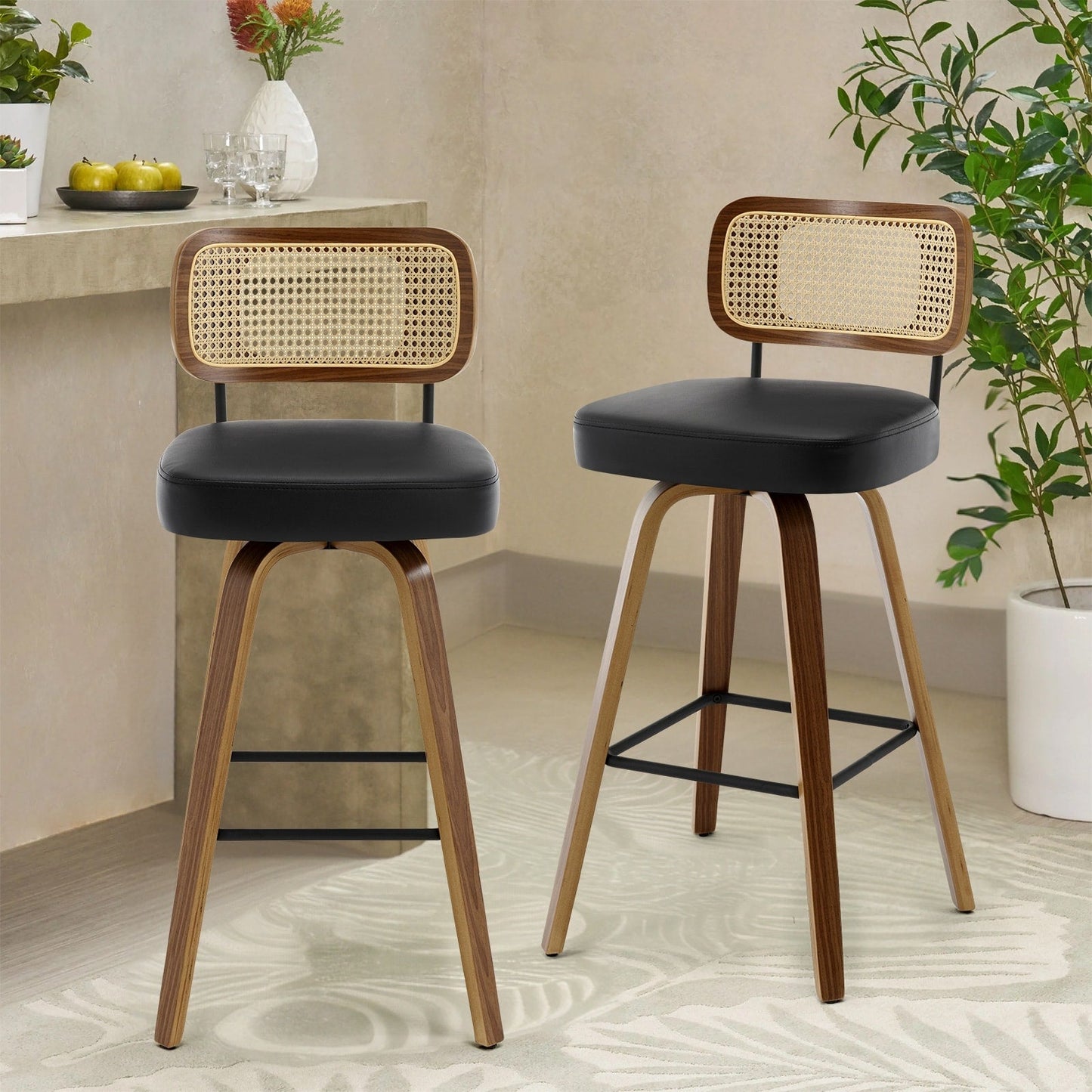 26/29 Swivel Bar Stools/ Counter Stools with Bentwood Legs