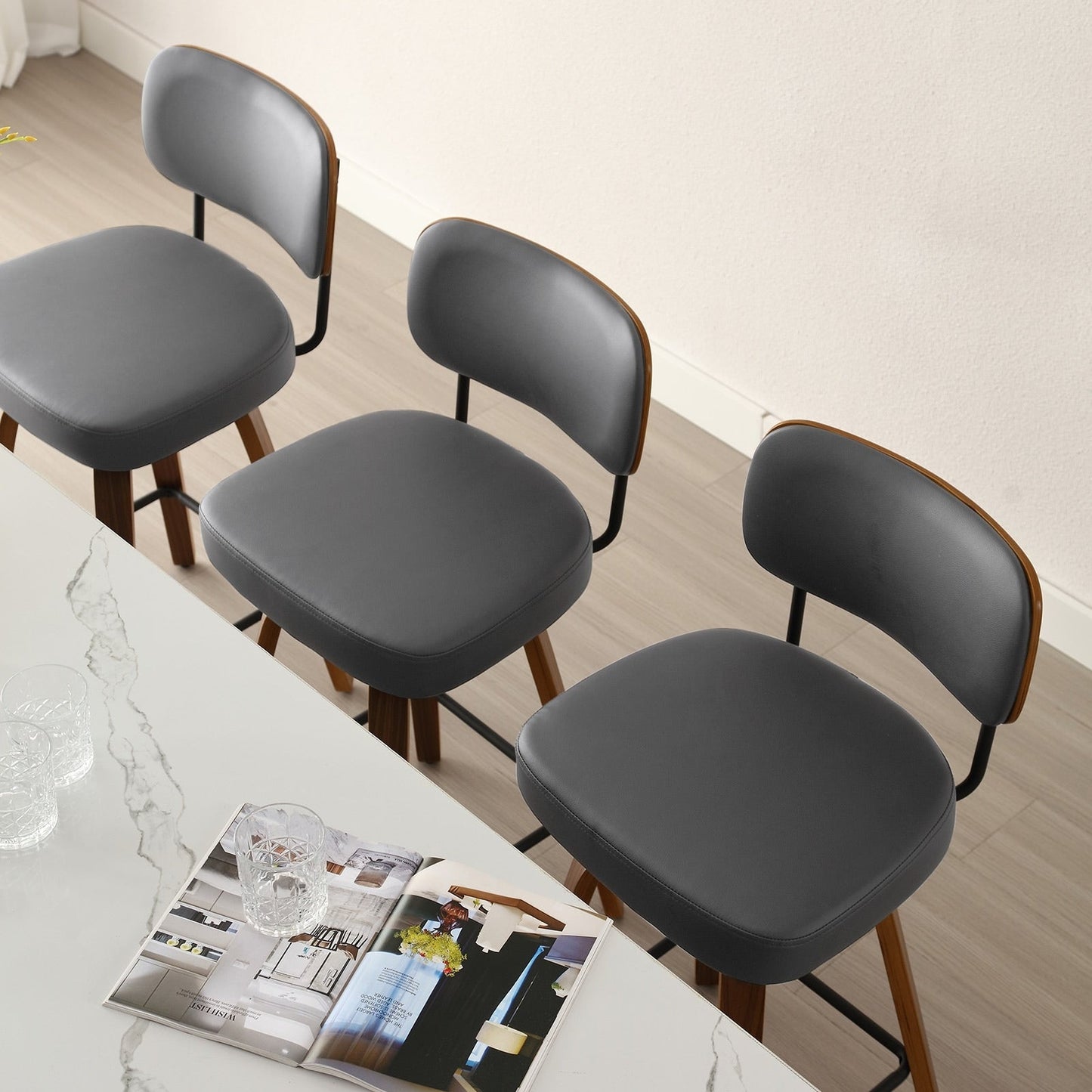 26/29 Swivel Bar Stools/ Counter Stools with Bentwood Legs