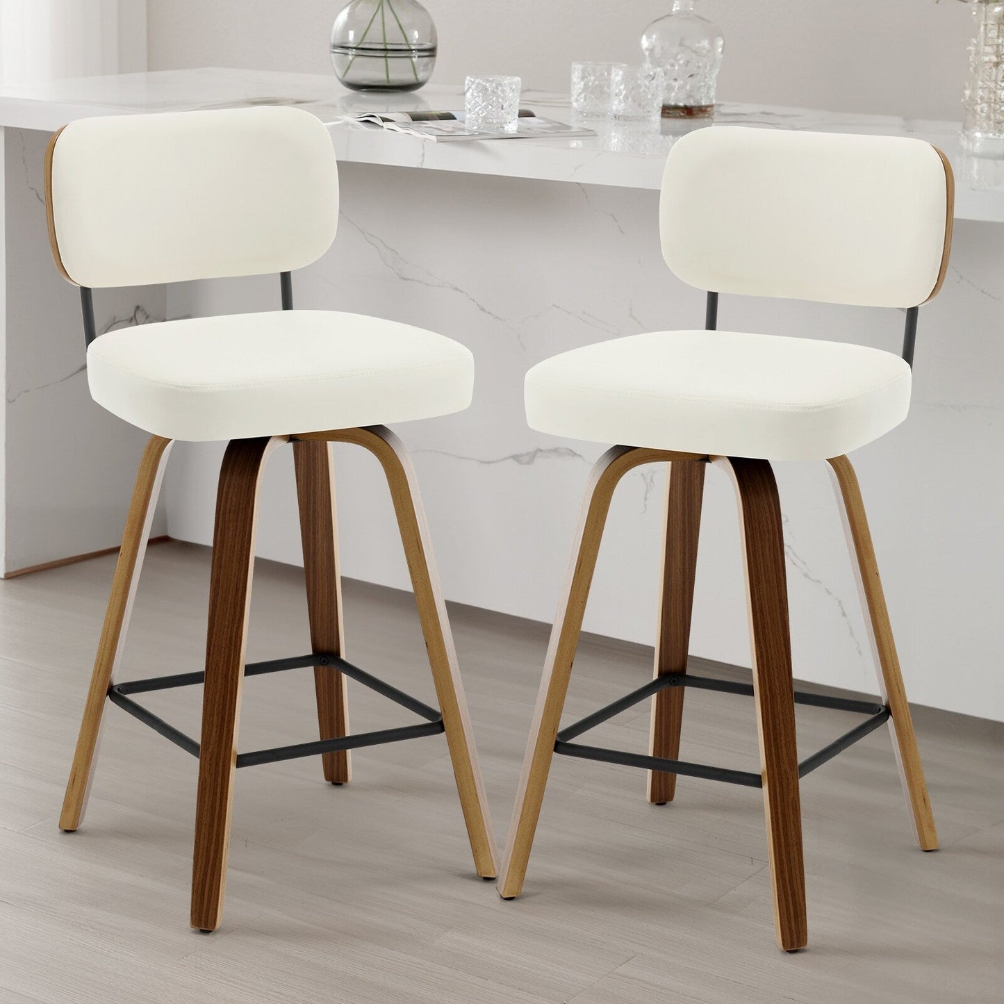 26/29 Swivel Bar Stools/ Counter Stools with Bentwood Legs