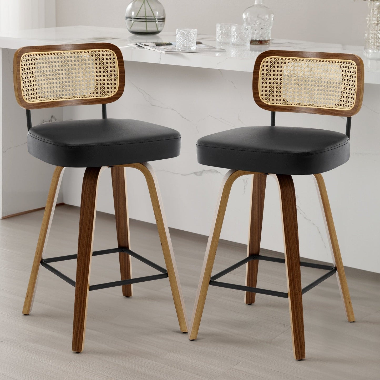 26/29 Swivel Bar Stools/ Counter Stools with Bentwood Legs