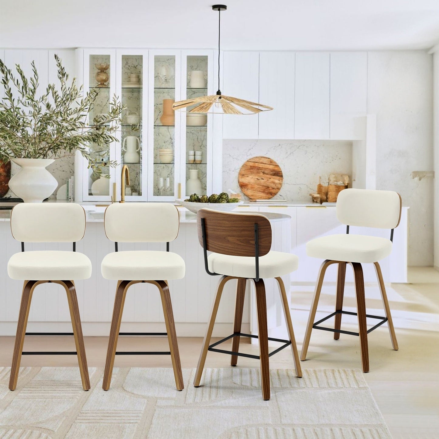 26/29 Swivel Bar Stools/ Counter Stools with Bentwood Legs