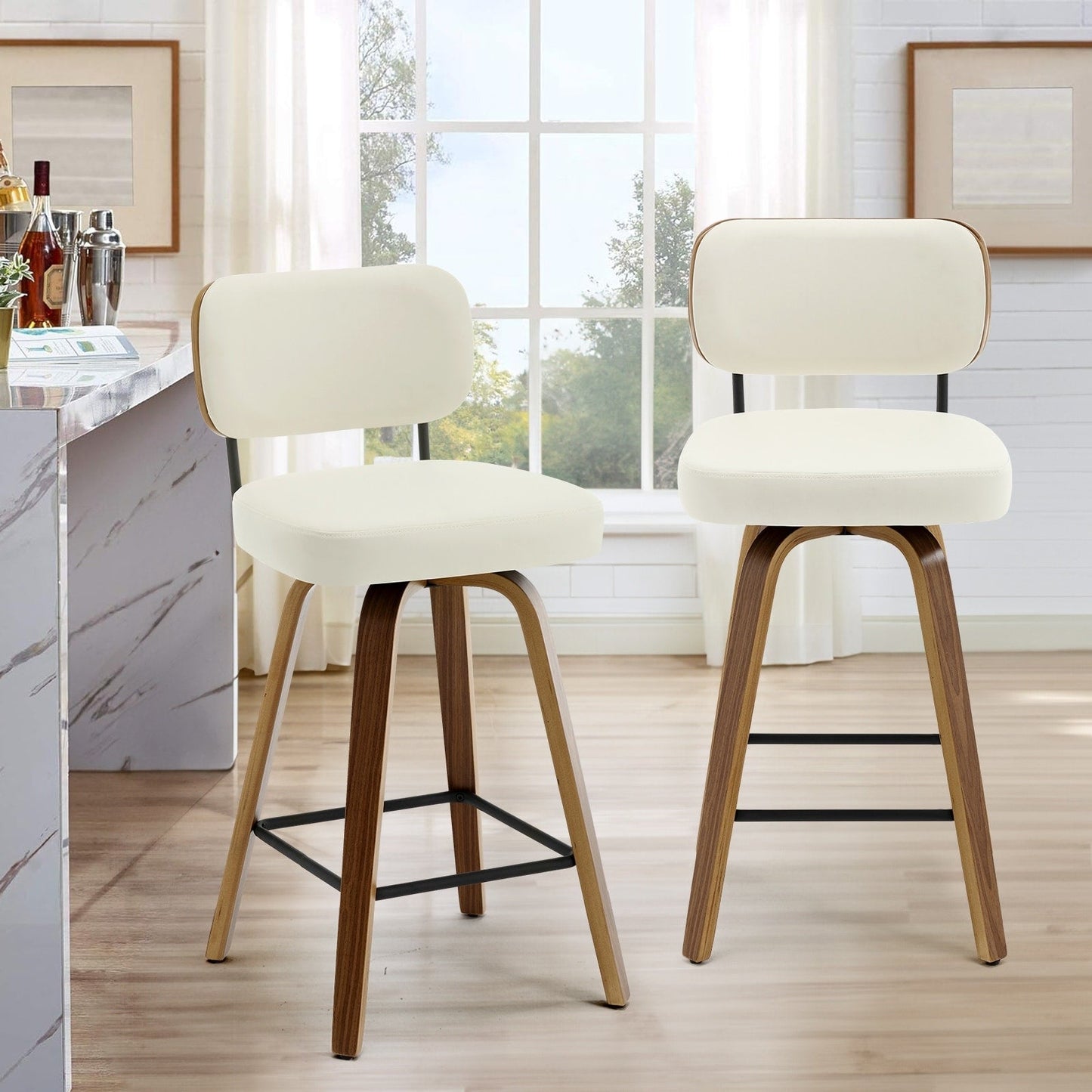 26/29 Swivel Bar Stools/ Counter Stools with Bentwood Legs
