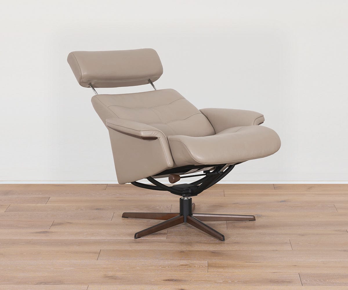 Fauteuil inclinable et ottoman en cuir Steffen