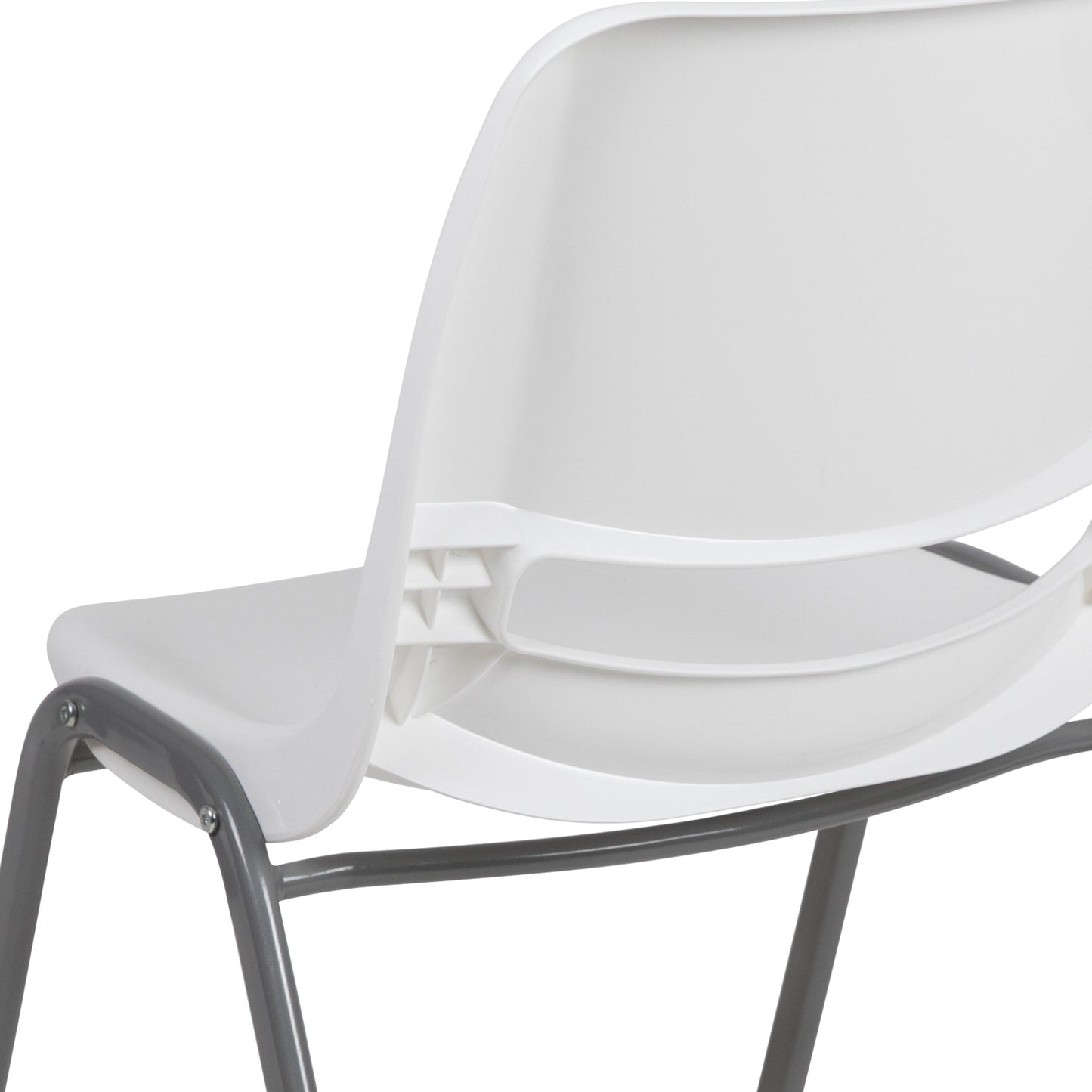 5 Pack 880 lb. Capacity Ergonomic Shell Stack Chair with Metal Frame - 23.5D x 19.25W x 32H