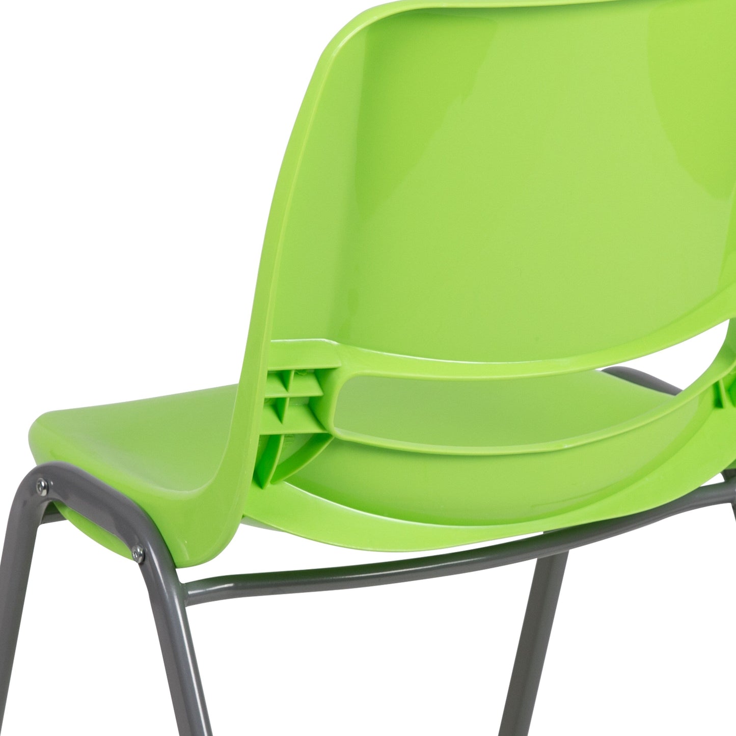 5 Pack 880 lb. Capacity Ergonomic Shell Stack Chair with Metal Frame - 23.5D x 19.25W x 32H
