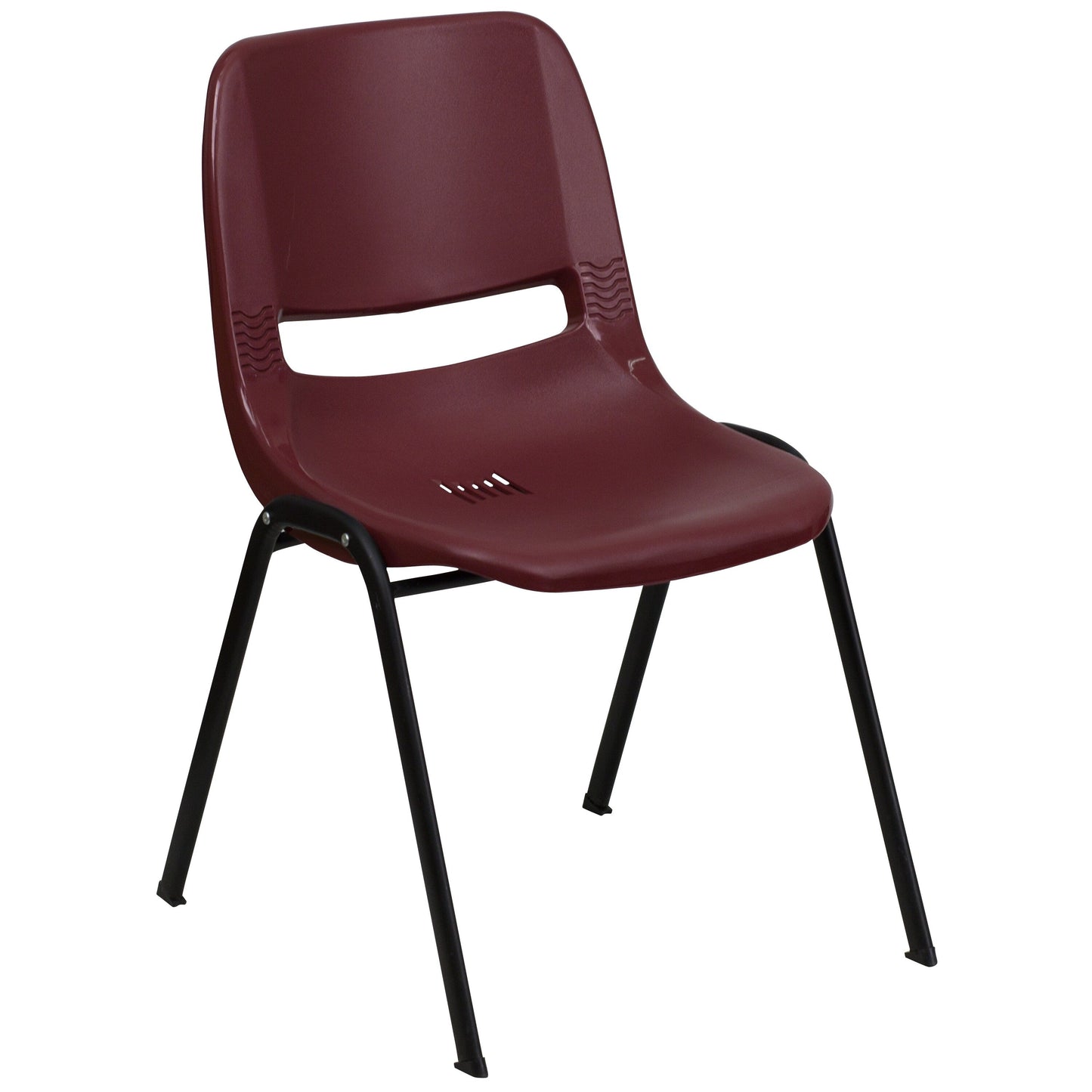 5 Pack 880 lb. Capacity Ergonomic Shell Stack Chair with Metal Frame - 23.5D x 19.25W x 32H