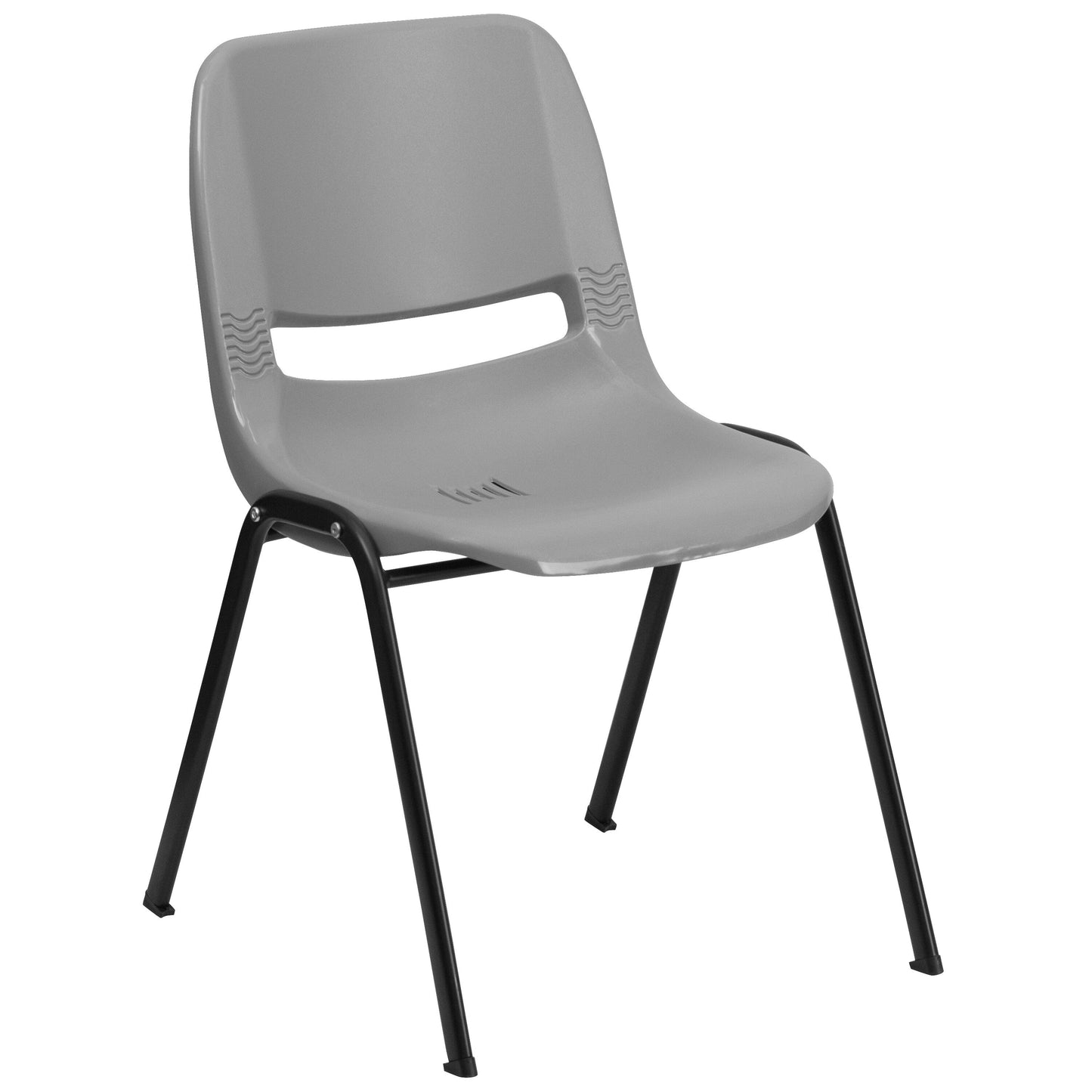 5 Pack 880 lb. Capacity Ergonomic Shell Stack Chair with Metal Frame - 23.5D x 19.25W x 32H