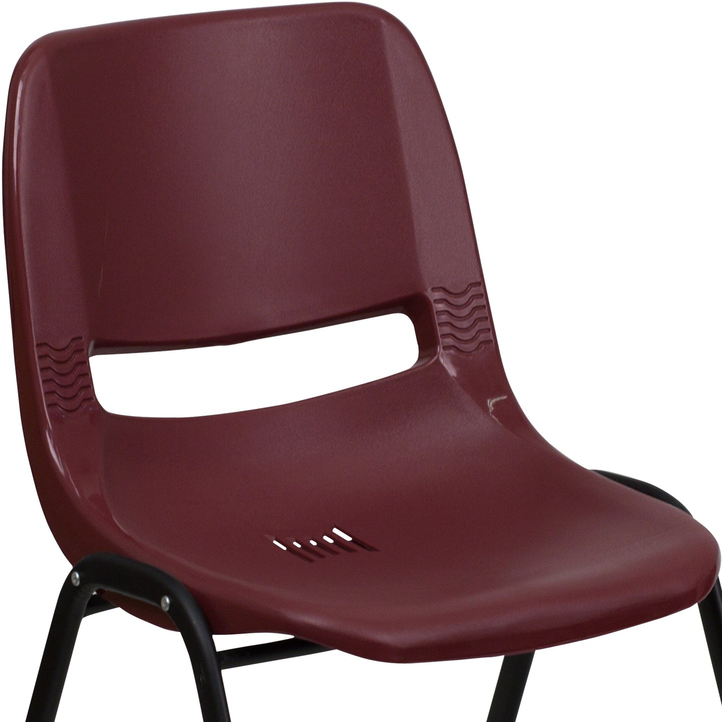 5 Pack 880 lb. Capacity Ergonomic Shell Stack Chair with Metal Frame - 23.5D x 19.25W x 32H