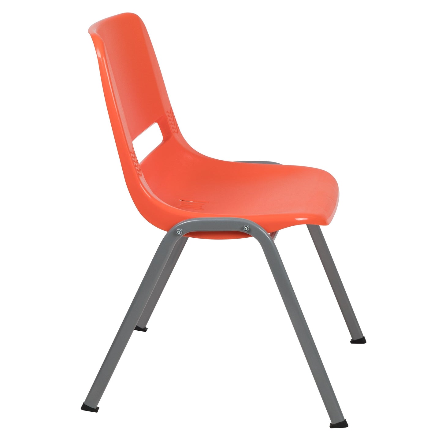 5 Pack 880 lb. Capacity Ergonomic Shell Stack Chair with Metal Frame - 23.5D x 19.25W x 32H