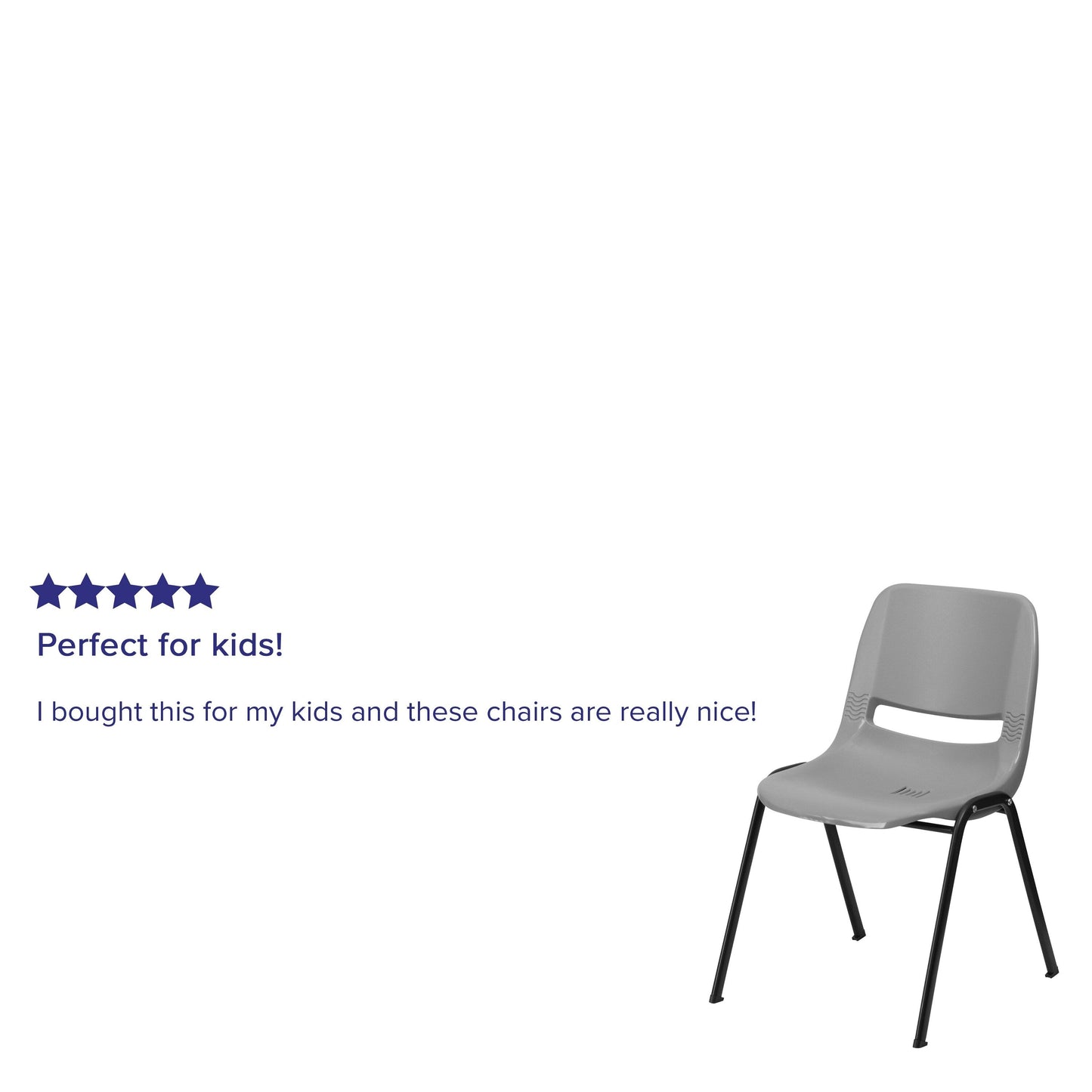5 Pack 880 lb. Capacity Ergonomic Shell Stack Chair with Metal Frame - 23.5D x 19.25W x 32H
