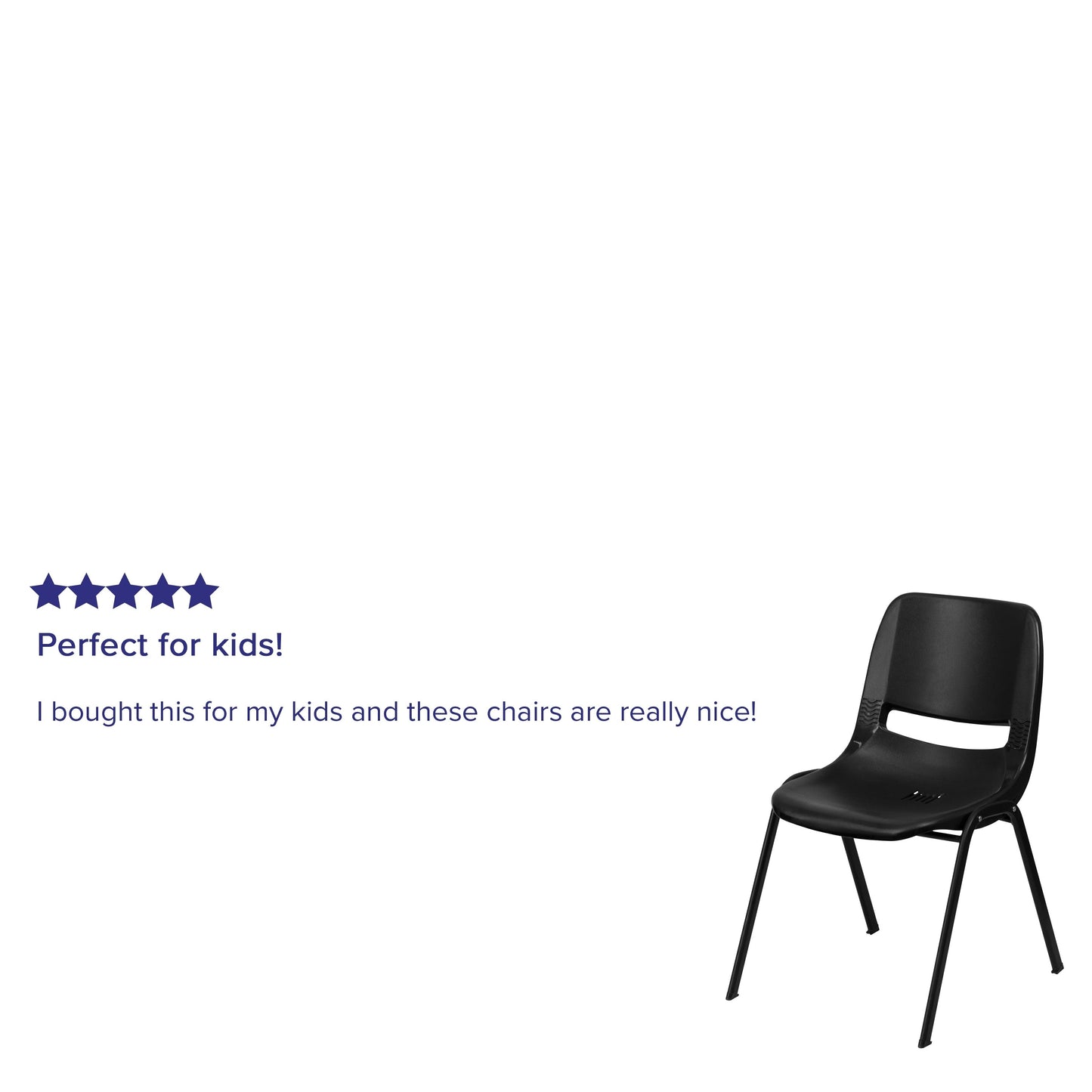 5 Pack 880 lb. Capacity Ergonomic Shell Stack Chair with Metal Frame - 23.5D x 19.25W x 32H