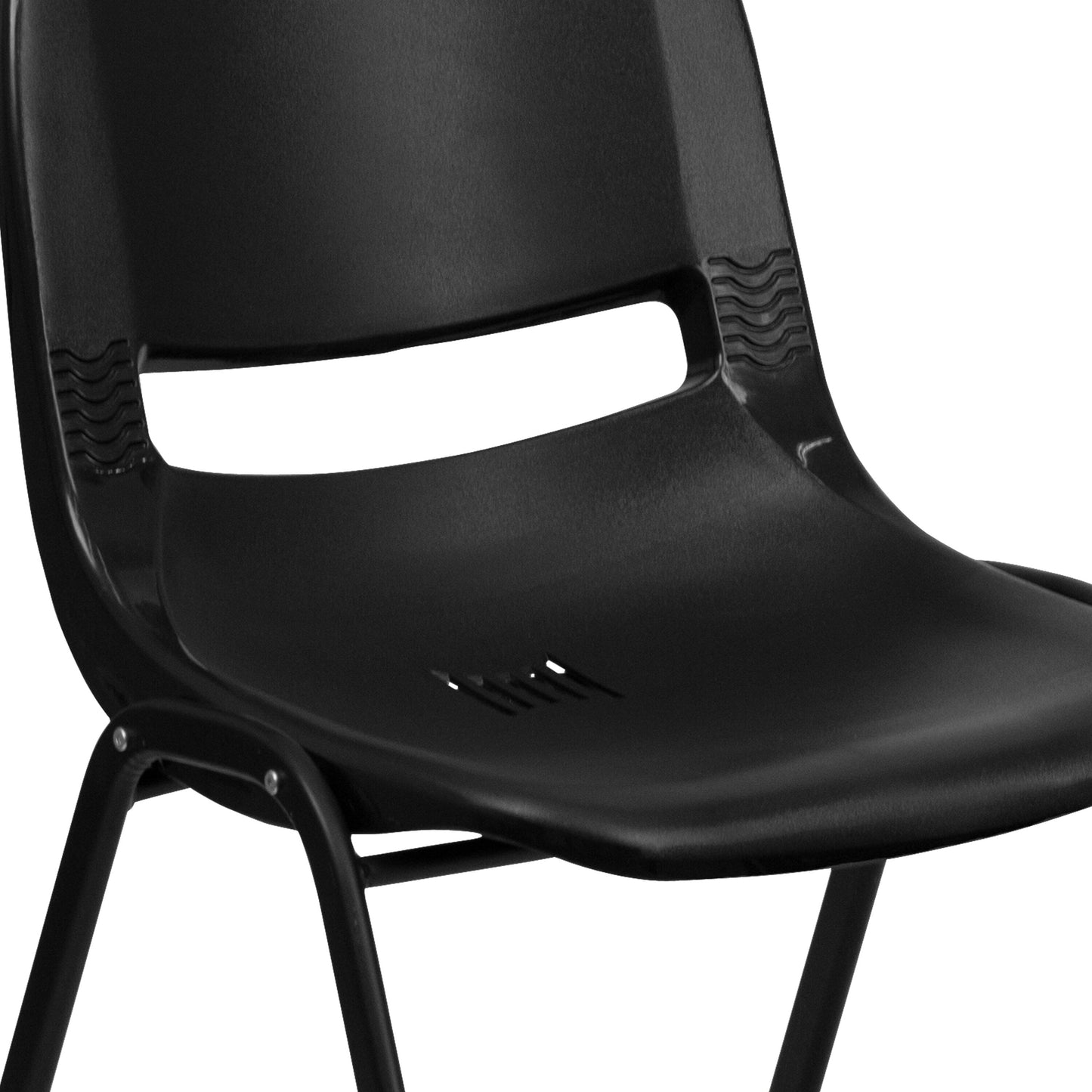 5 Pack 880 lb. Capacity Ergonomic Shell Stack Chair with Metal Frame - 23.5D x 19.25W x 32H