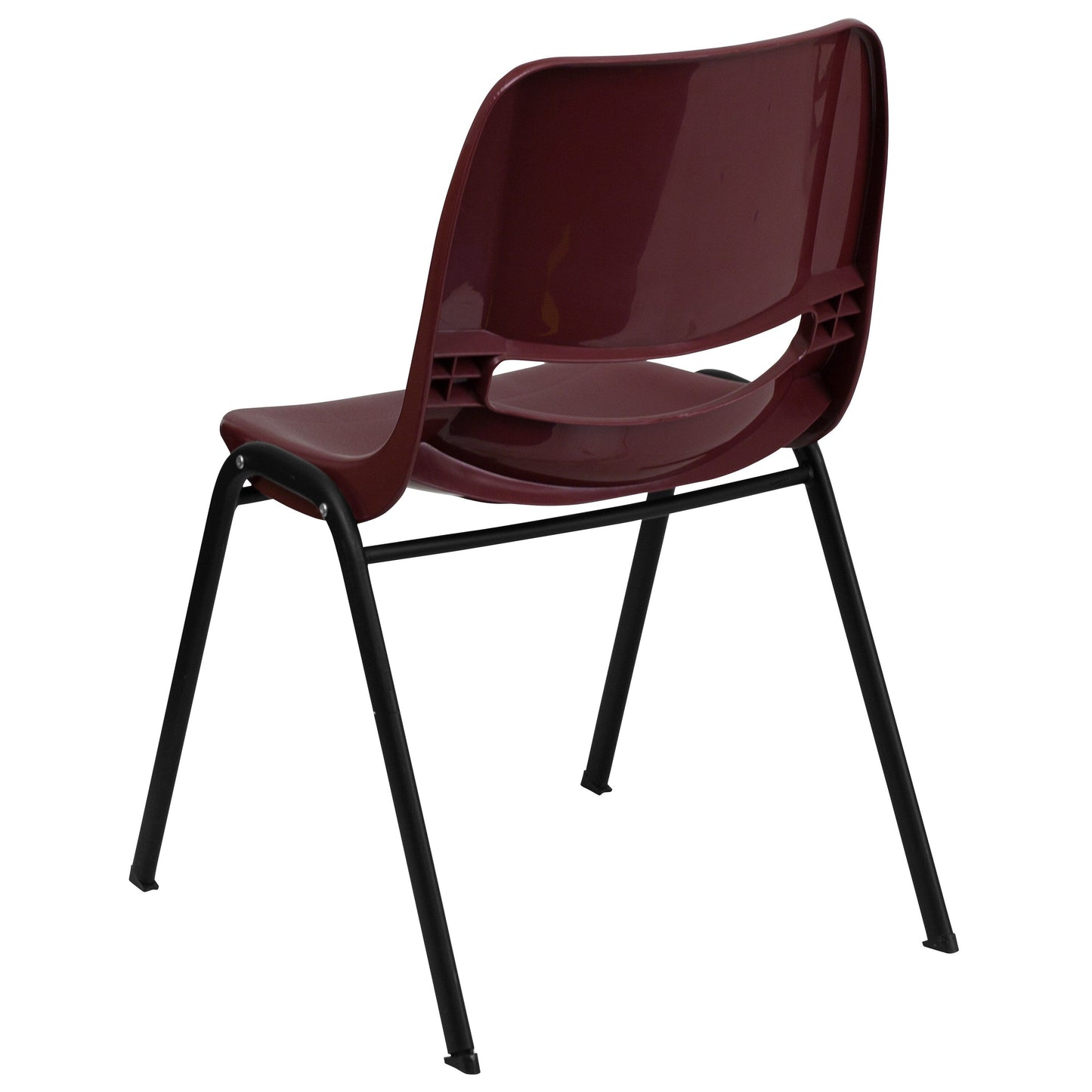 5 Pack 880 lb. Capacity Ergonomic Shell Stack Chair with Metal Frame - 23.5D x 19.25W x 32H