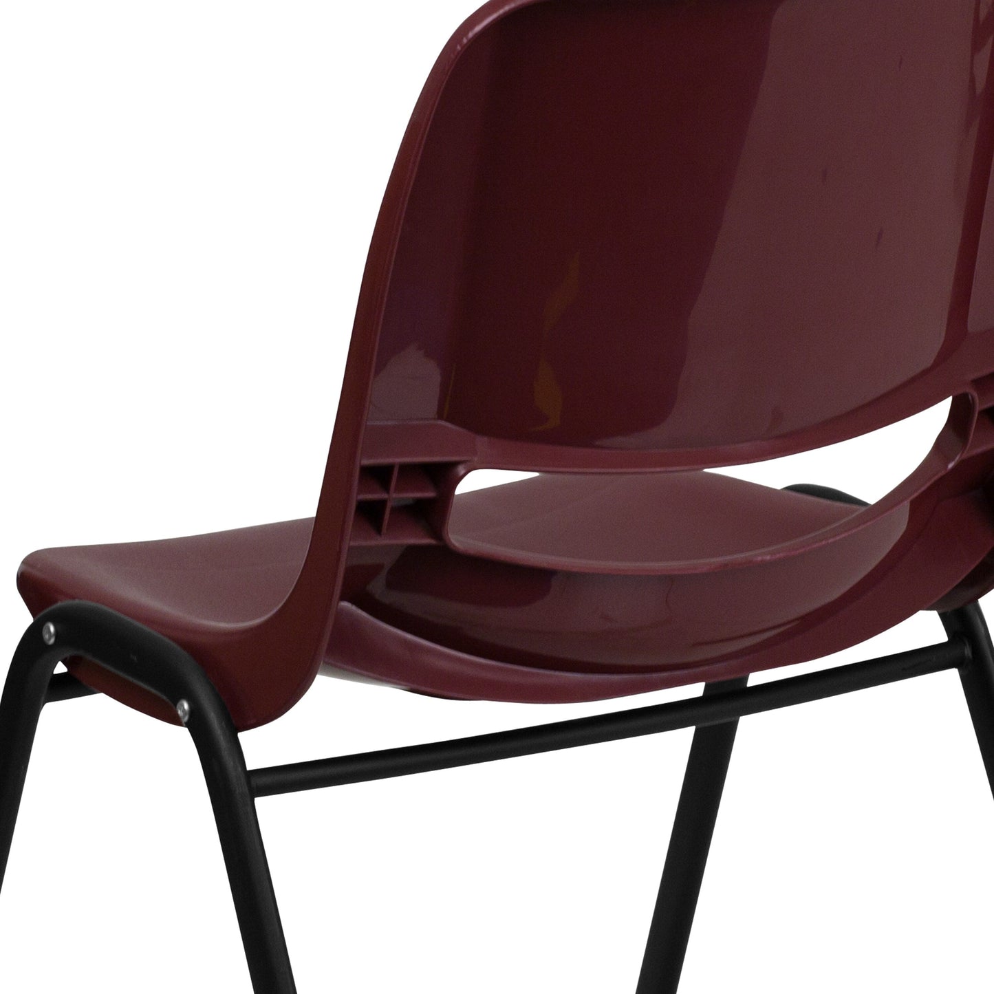 5 Pack 880 lb. Capacity Ergonomic Shell Stack Chair with Metal Frame - 23.5D x 19.25W x 32H