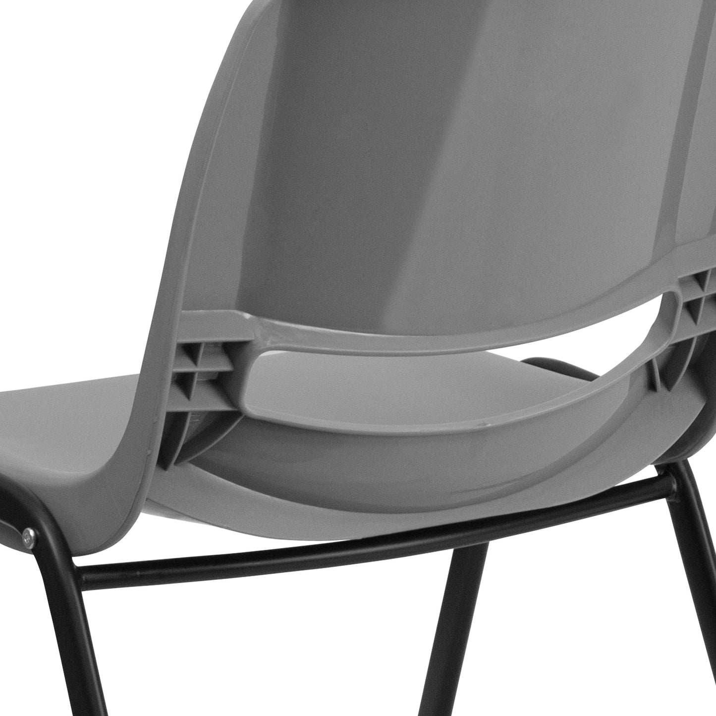 5 Pack 880 lb. Capacity Ergonomic Shell Stack Chair with Metal Frame - 23.5D x 19.25W x 32H