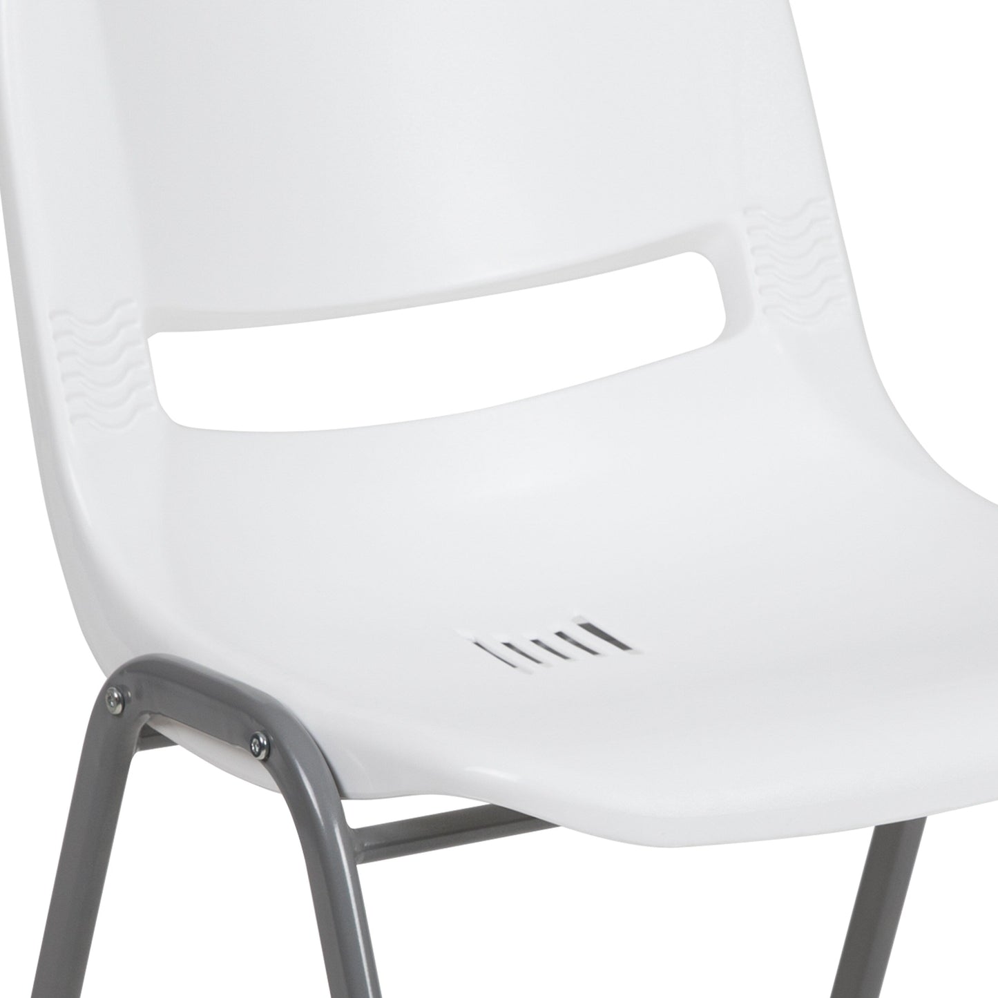 5 Pack 880 lb. Capacity Ergonomic Shell Stack Chair with Metal Frame - 23.5D x 19.25W x 32H