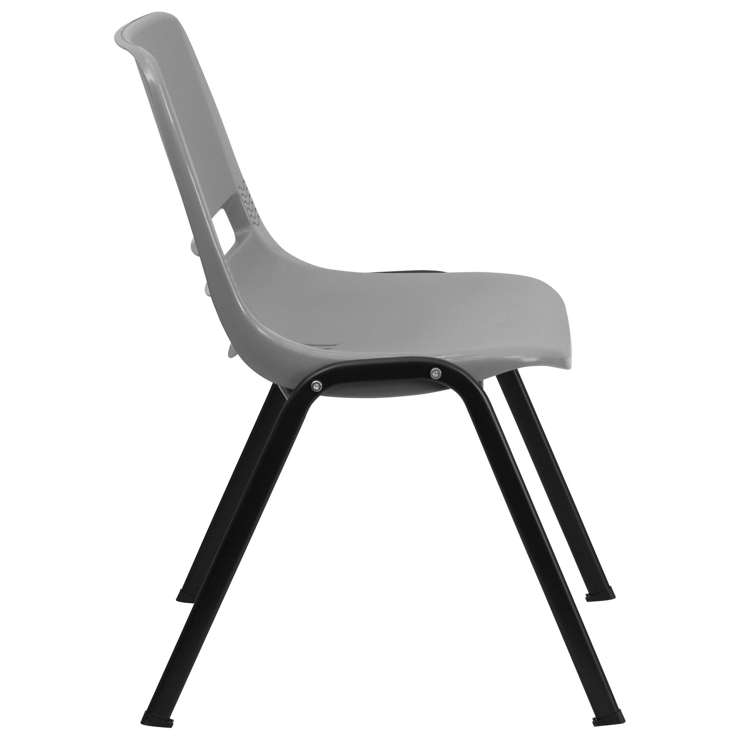5 Pack 880 lb. Capacity Ergonomic Shell Stack Chair with Metal Frame - 23.5D x 19.25W x 32H