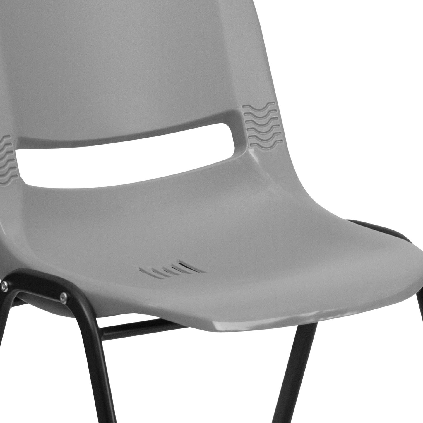 5 Pack 880 lb. Capacity Ergonomic Shell Stack Chair with Metal Frame - 23.5D x 19.25W x 32H
