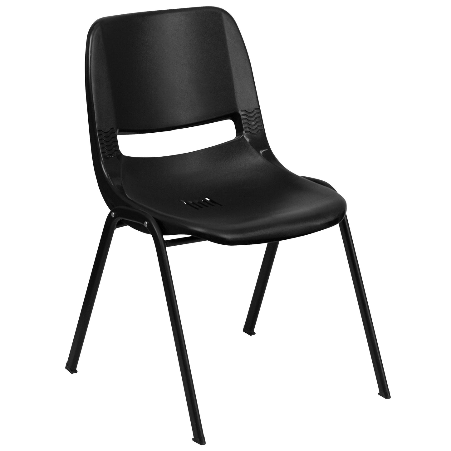 5 Pack 880 lb. Capacity Ergonomic Shell Stack Chair with Metal Frame - 23.5D x 19.25W x 32H