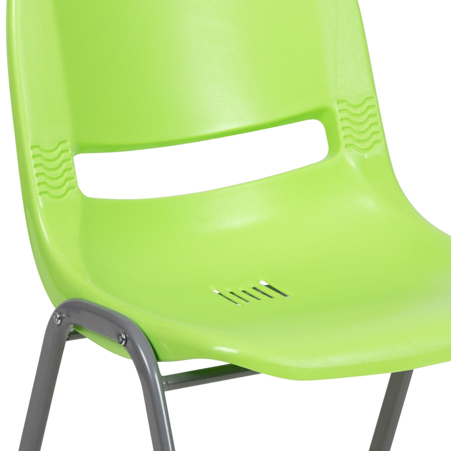 5 Pack 880 lb. Capacity Ergonomic Shell Stack Chair with Metal Frame - 23.5D x 19.25W x 32H