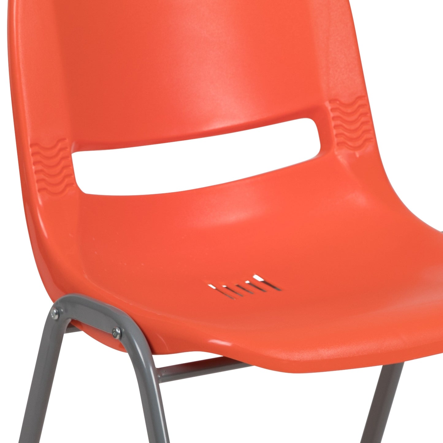 5 Pack 880 lb. Capacity Ergonomic Shell Stack Chair with Metal Frame - 23.5D x 19.25W x 32H