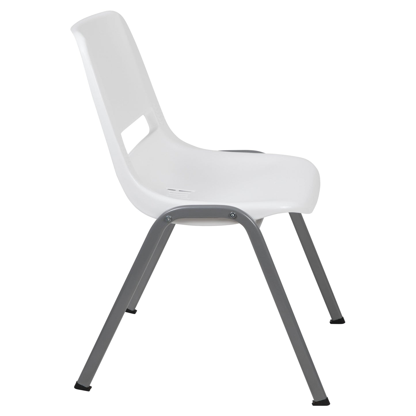 5 Pack 880 lb. Capacity Ergonomic Shell Stack Chair with Metal Frame - 23.5D x 19.25W x 32H
