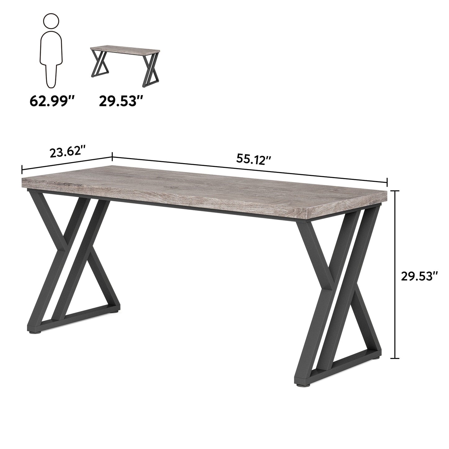 55 Heavy Duty Computer Desk, Office Desk