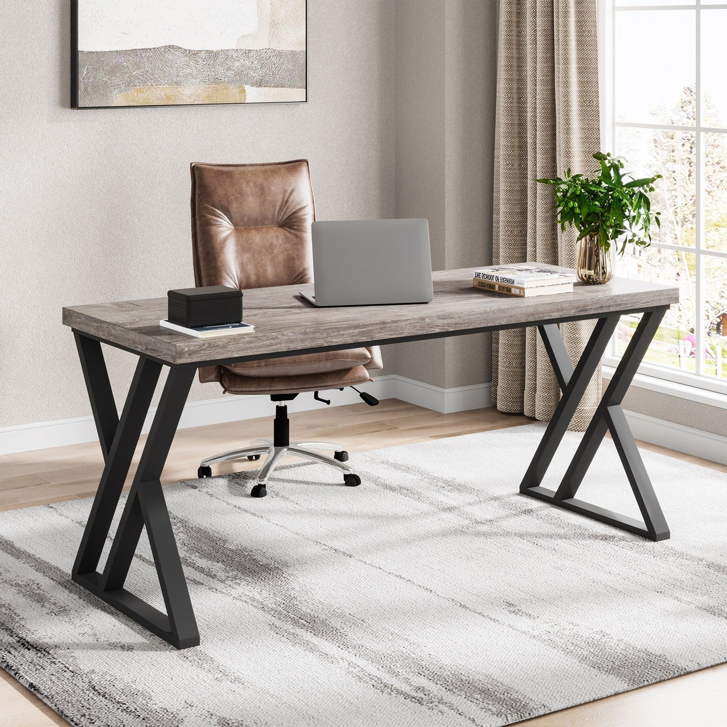 55 Heavy Duty Computer Desk, Office Desk