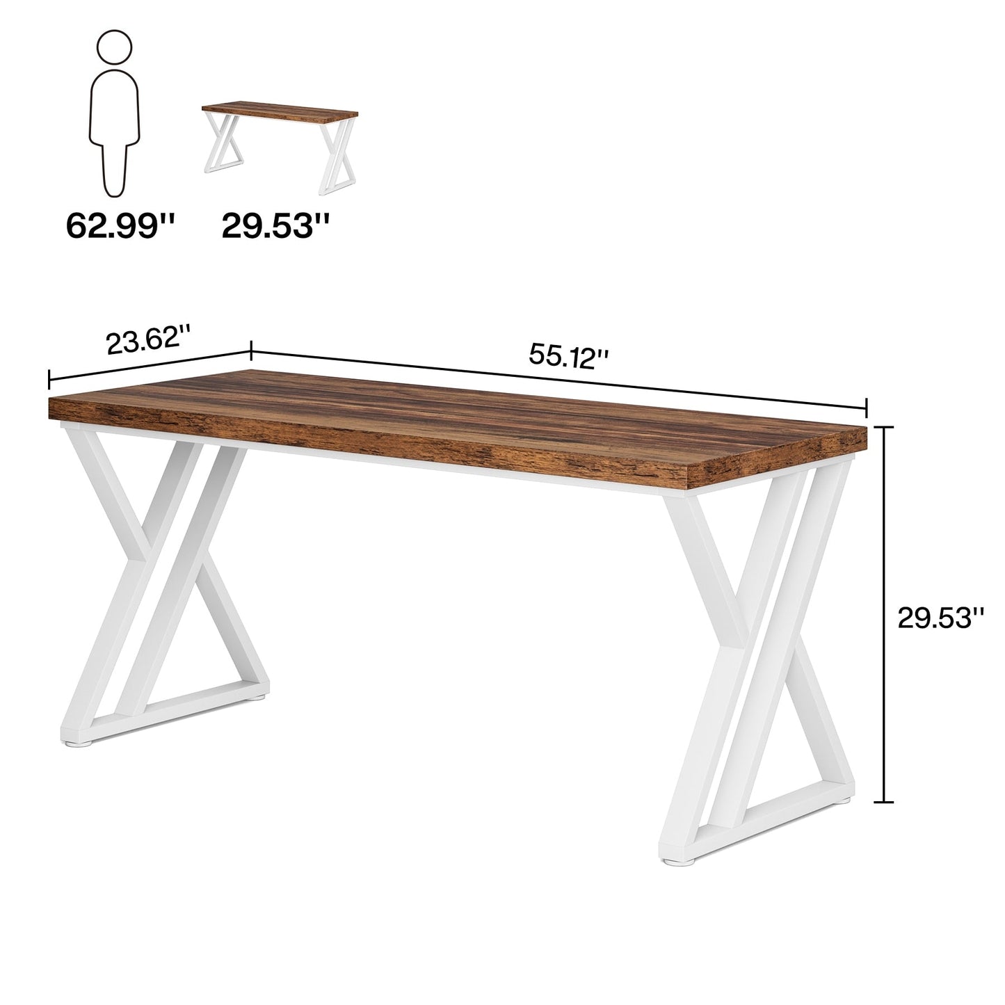 55 Heavy Duty Computer Desk, Office Desk
