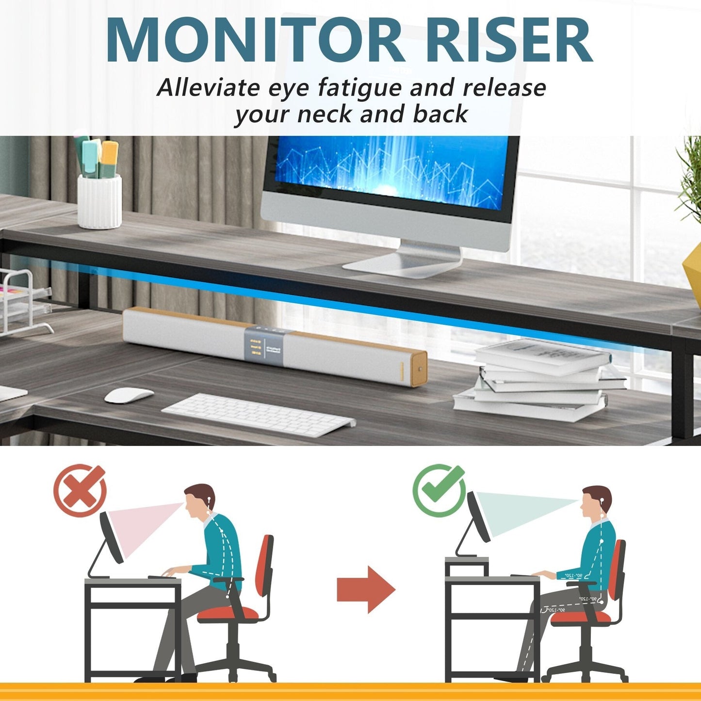 L Shaped Desk with Monitor Shelf, Reversible Corner Computer Desk for Office Home 69