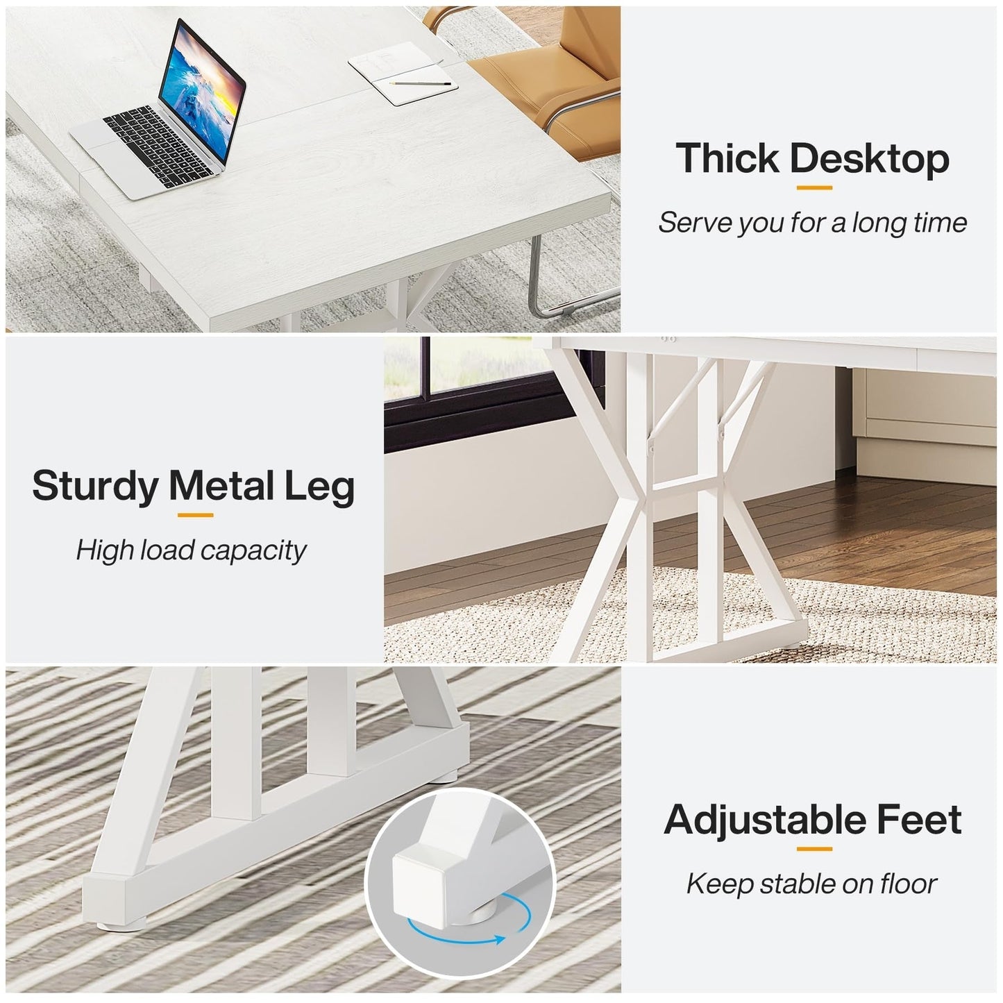 70.8-Inch Executive Desk, Large Computer Office Desk Workstation