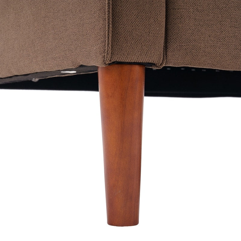 Canapé d'intérieur modulaire 3 places en lin beige avec accoudoirs et pédales Concubine